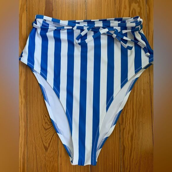 Cupshe Blue Striped Bikini Bottom - Picture 2 of 6